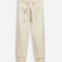 Calça jogger infantil de algodão cós elástico amarela