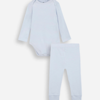 Conjunto infantil body e calça de algodão azul