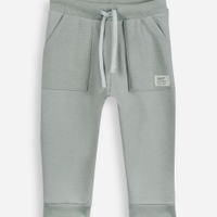 Calça jogger infantil de moletom texturizada verde
