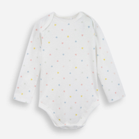 Body infantil de algodão poá off white
