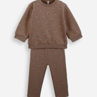 Conjunto infantil de moletom liberty marrom