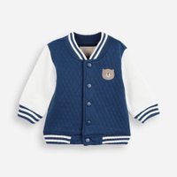 Jaqueta bomber infantil com bordado azul