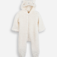 Macacão infantil com capuz ovelha off white