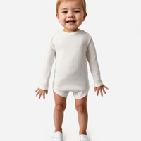 Body infantil de algodão manga longa off white