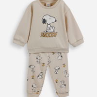 Conjunto infantil snoopy bege