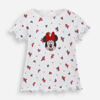 Blusa infantil em ribana minnie off white