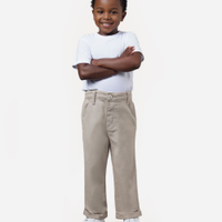Calça de sarja infantil com bolsos cinza