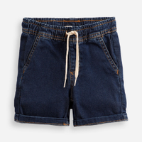 Short infantil jeans cós elástico azul
