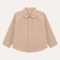 Camisa com linho infantil bege