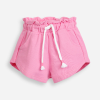 Short infantil de moletom sem felpa cós elástico rosa