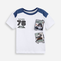Camiseta infantil de algodão estampada off white
