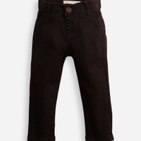 Calça slim infantil de sarja com bolso chino preta