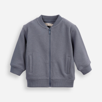 Jaqueta infantil de moletom texturizada azul