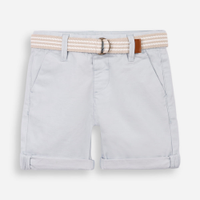 Bermuda infantil de sarja com cinto azul