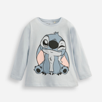 Blusa infantil de algodão stitch com glitter azul