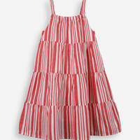 Vestido infantil listras vermelho