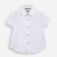 Camisa infantil de algodão manga curta off white