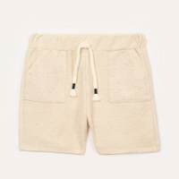 Short de moletom infantil com bolsos kaki