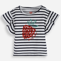 Blusa infantil de algodão listrada azul