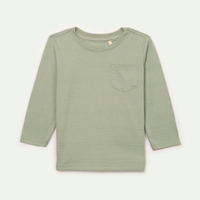Camiseta infantil com bolso manga longa verde