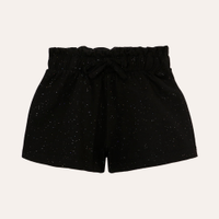 Short clochard infantil com glitter preto