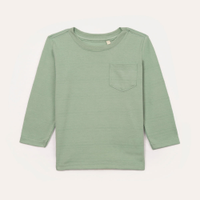 Camiseta infantil com bolso manga longa verde