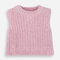 Colete infantil de tricot rosa