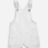 Jardineira infantil de sarja off white