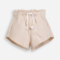Short infantil de moletom sem felpa cós elástico bege