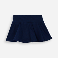 Short saia infantil evasê liso azul