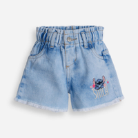 Short clochard infantil jeans stitch azul