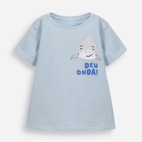 Camiseta infantil tubarão azul
