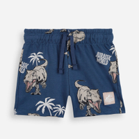 Short infantil cós com elástico jurassic park azul