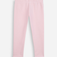 Calça legging infantil de algodão felpado rosa