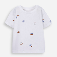 Camiseta infantil de algodão estampada off white