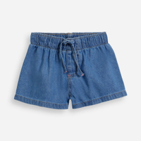 Short jeans infantil de algodão azul