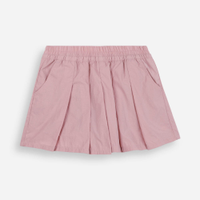 Short saia infantil pregas nylon rosa