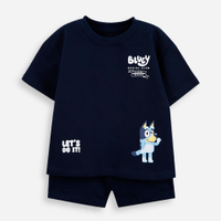Conjunto infantil em algodão bluey azul