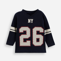 Blusa infantil manga longa futebol americano azul