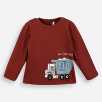 Blusa infantil de algodão manga longa capivara vermelha