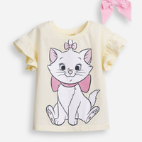 Camiseta feminina marie laço com scrunchie amarela