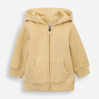 Blusão infantil de moletom com capuz e bolso amarelo