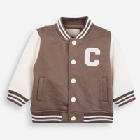 Jaqueta bomber infantil de moletom college bege