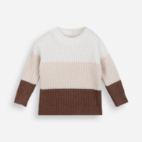 Suéter de tricot infantil listrada marrom