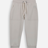 Calça jogger infantil de moletom cós com cordão off white