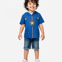 Camiseta infantil capuz com orelhinhas patrulha canina azul
