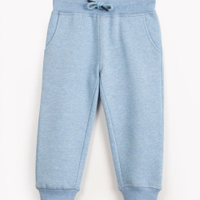 Calça de moletom infantil com cordão azul claro