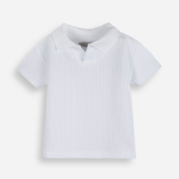 Polo infantil manga curta ribana off white