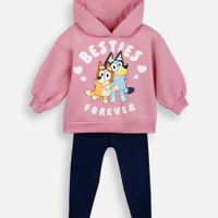 Conjunto infantil moletom e legging bluey rosa