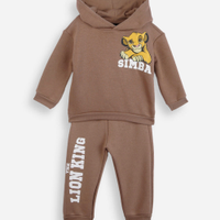 Conjunto infantil de moletom simba marrom